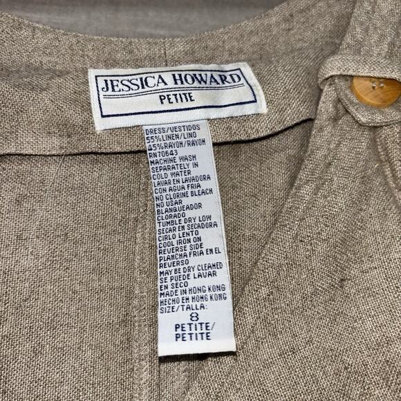 Jessica Howard Womens Linen Blend Twinset Dress Jacket 8P Floral Embroidered - Picture 6 of 8
